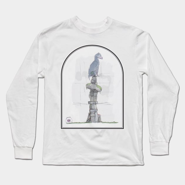 The Last Guardian - Official Art Book Sketch Long Sleeve T-Shirt by Gekidami